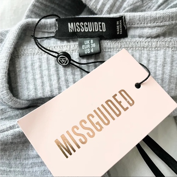 Missguided Gray Ribbed Micro Halterneck Bralet - Picture 12 of 12